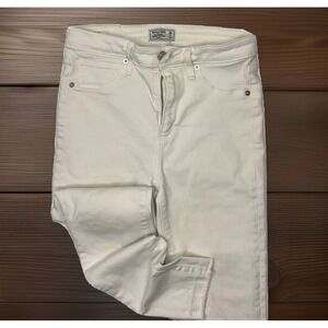 Abercrombie & Fitch Jeans Simone High Rise Ankle White Stretch Women Sz 26 2S‎